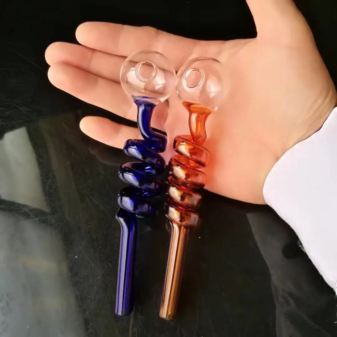 Accessoires de bongs en verre de pot droit en spirale de couleur, accessoires de bongs en verre en gros, narguilé en verre, pipe à eau fumée livraison gratuite