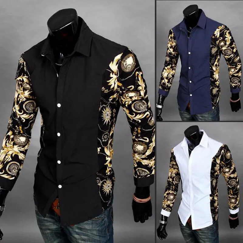 Diseñador de moda camisas hombre diseñador de algodón Cross Line Slim Fit vestido hombre camisas Tops Western Casual envío gratis