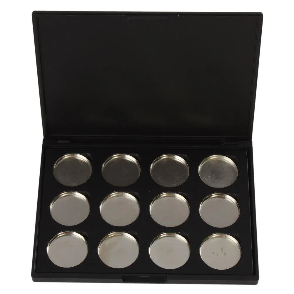 Всего 10 упаковок Косметика для макияжа Пустые 12 шт. Алюминиевые магнитные тени для век Тени для век Пигментные кастрюли Палитра Case7009804
