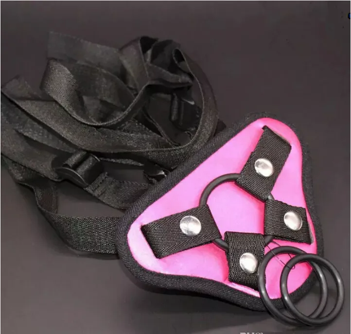 Satin Strap On Dildo Harness ajustáveis ​​Calças Belt Correia Arreios para Mulheres Lésbicas Brinquedos Dildos Dongs