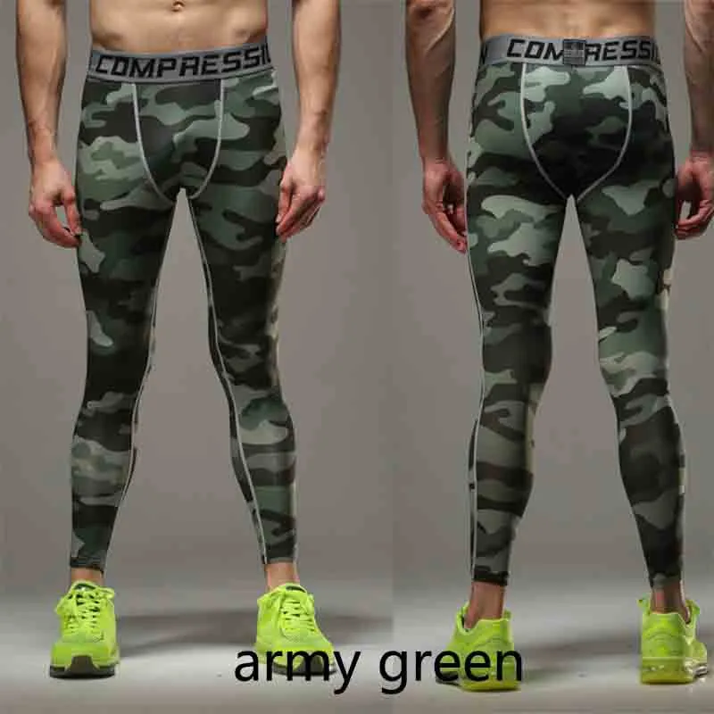 Running Men Sports Camouflage Tight Pants Fitness High Elastic Compression Running Football Basketball Leggings4591678