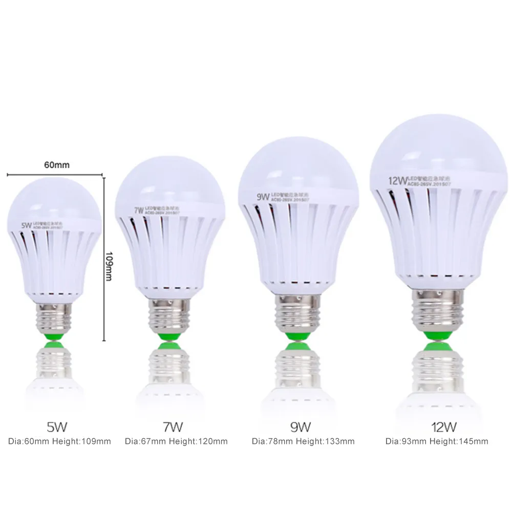 마법 E27 LED 램프 5W 7W 9W 12W 비상 조명 전구 E27 주도 전구 충전식 조명 램프 85-265V Bombillas의 LED 라이트