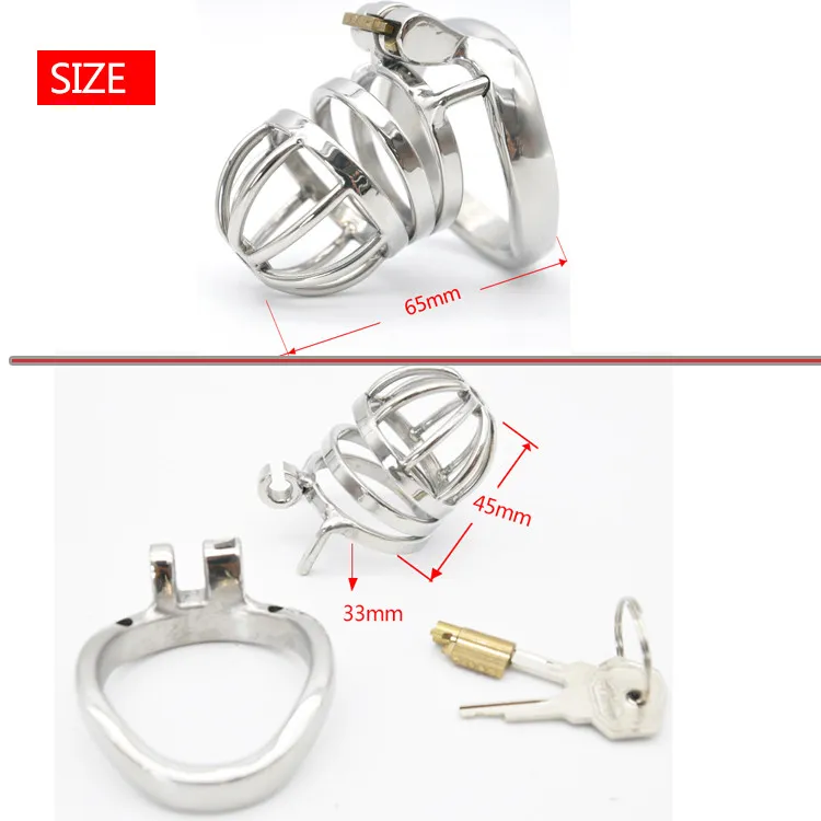 Nuovo design 65mm Lunghezza Cintura bondage maschile Gabbia gallo adulti in acciaio inossidabile BDSM Dispositivo giocattoli sessuali Gabbia gallo3521508