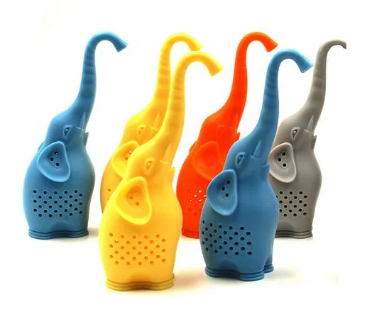 Matsal Bar Tekanna Gullig Elephant Silicone Tea Infuser Filter Tekanna för te Kaffe Drinkware XB1