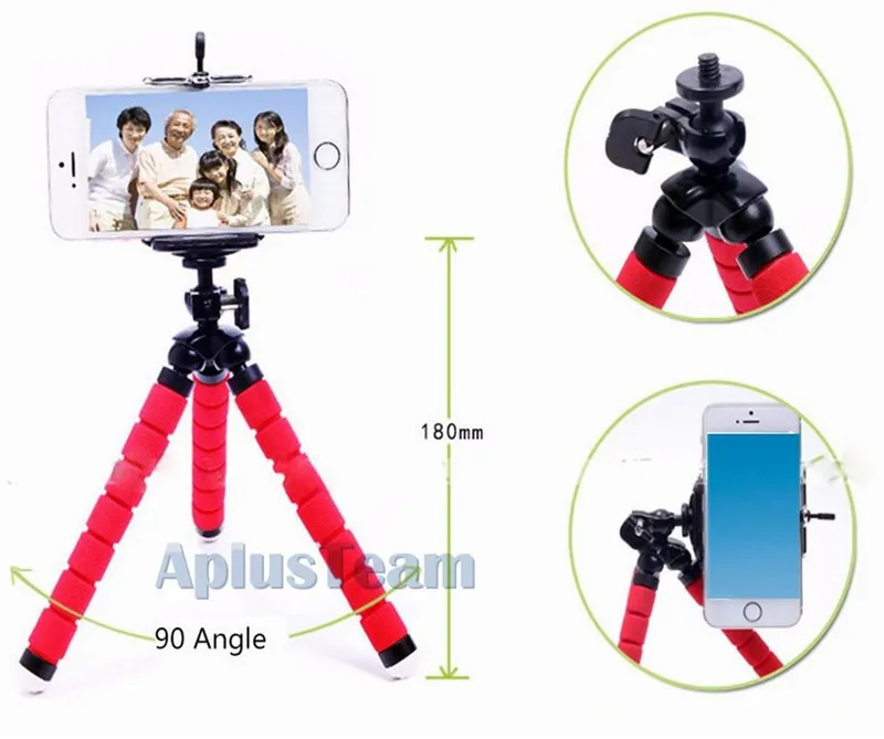 자동차 전화 마운트 홀더 유연한 낙지 미니 삼각대 브래킷 Selfie 지원 스탠드 Monopod 어댑터 액세서리 휴대 전화 디지털 카메라