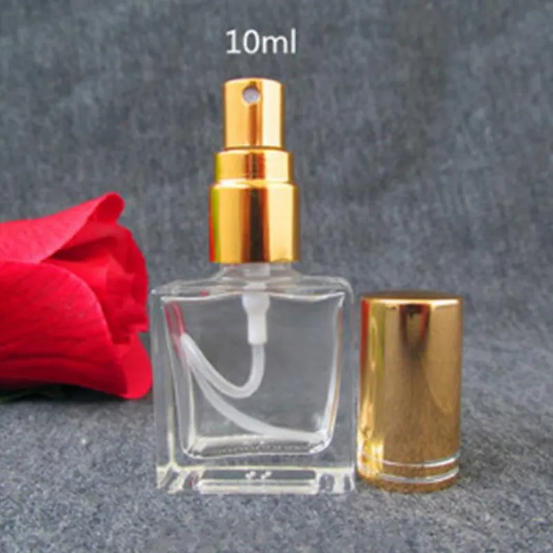 10ML Botellas de perfume vacías Atomizador Botellas de perfume de vidrio Botella de perfume recargable de vidrio con aerosol de metal F2017472