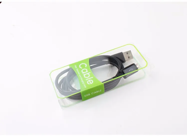تصميم الشخصية بالجملة لصندوق التغليف التجزئة لكابل USB حزمة الكابلات البلاستيكية مربع لمدة 1.5 متر خط البيانات