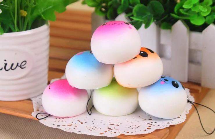 3D Kawaii Key Pierścionki Squishy Squishies Panda Dla Keys Telefonów Pasek Telefon komórkowy Urok Wisiorek Breloki