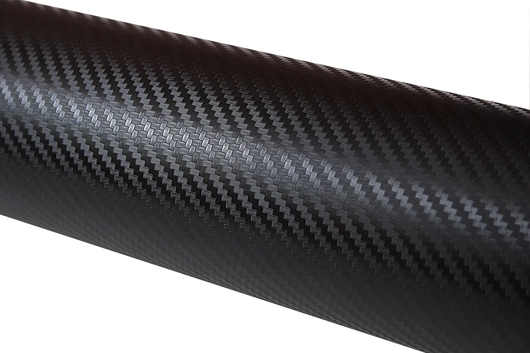 Schwarz 3D CARBON FIBER VINYL WICKELAUFKLEBER Air BUBBLE FREE AUTO BIKE / Luftfreigabe Auto / Boot / Tisch Abdeckung Filmgröße 1,52x30m / Rolle 5x98ft