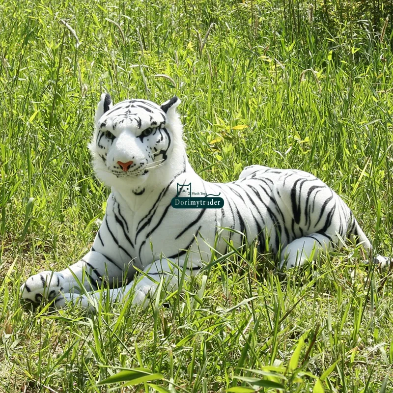 Dorimytrader Grande Suave Simulado Bosque Animal Tigre de Peluche de Juguete Relleno Mentira Animal Tiger Niños Presente 51 pulgadas 130 cm DY60597