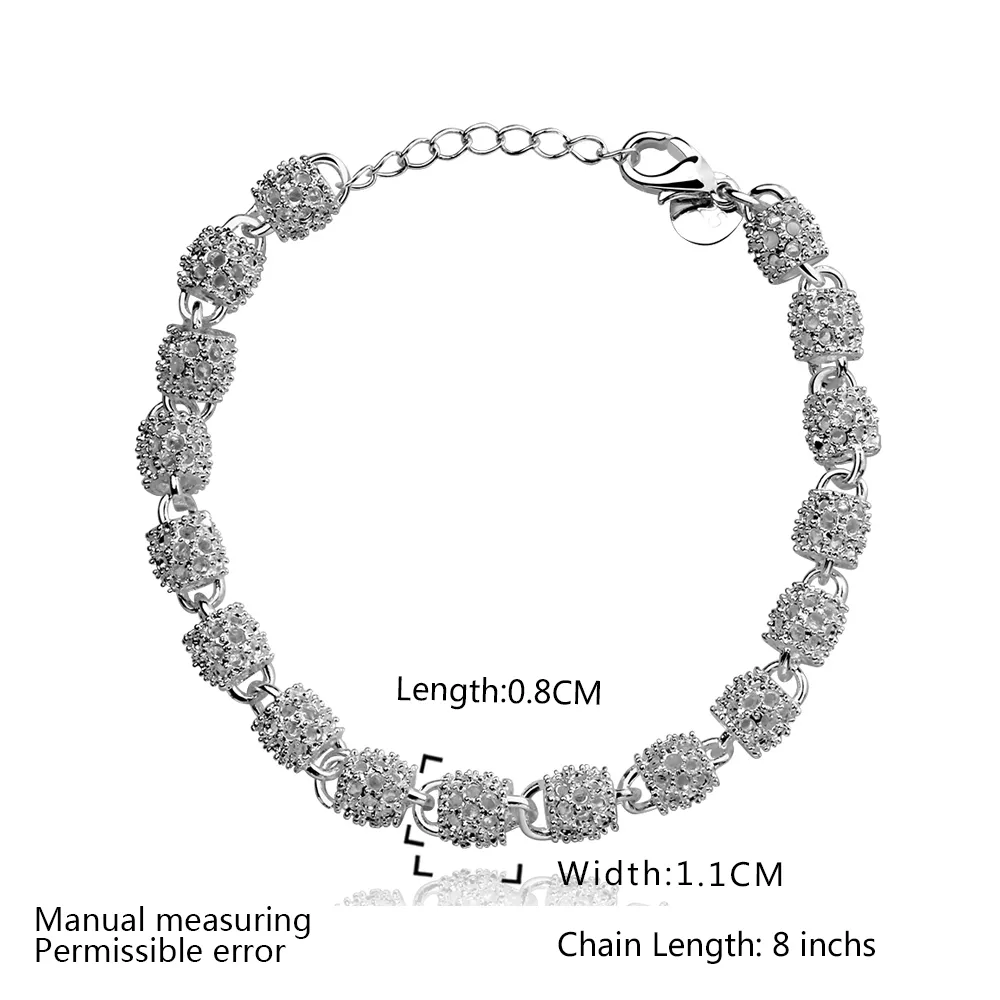 Bracelets pour femme à la mode de luxe en argent Sterling 925 bijoux de mariage Bracelet et Bracelet h3549154104