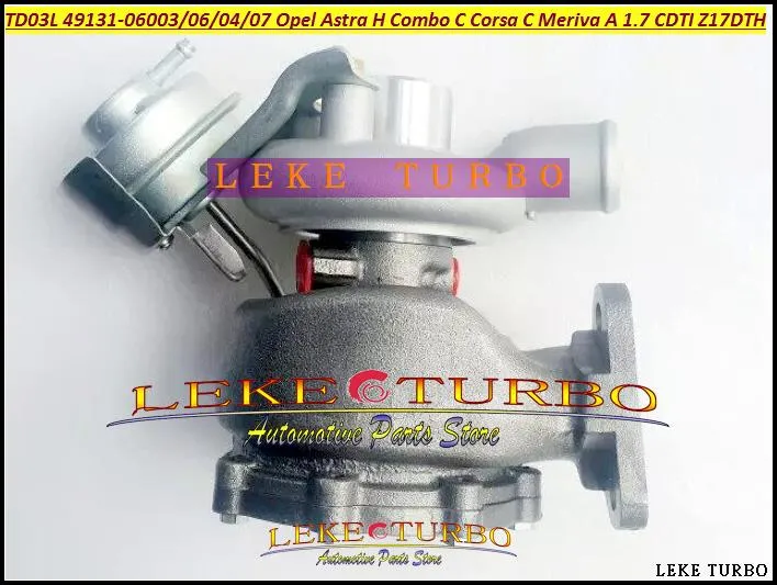 Turbocompresseur TD03L 49131-06016 897300 8973000926 860070 860128 860147 98102364 Turbo pour Opel Astra H Combo C Corsa C Meriva CDTI Z17DTH 1.7L