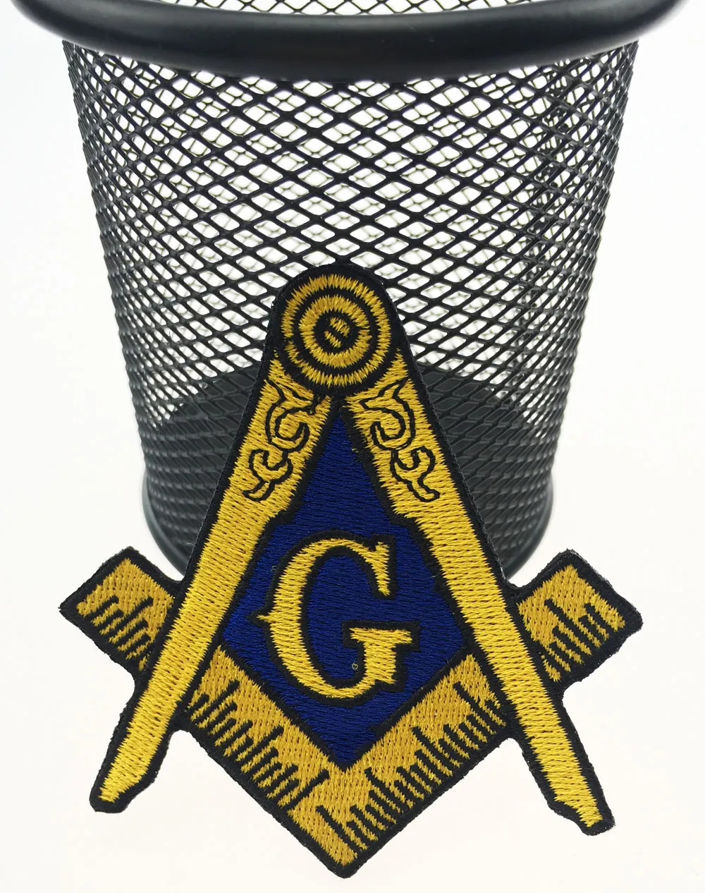 Hot Sale! Masonic Logo Patch Embroidered Iron-On Clothing Freemason Lodge Emblem Mason G Square Compass Patch Sew On Any Garment