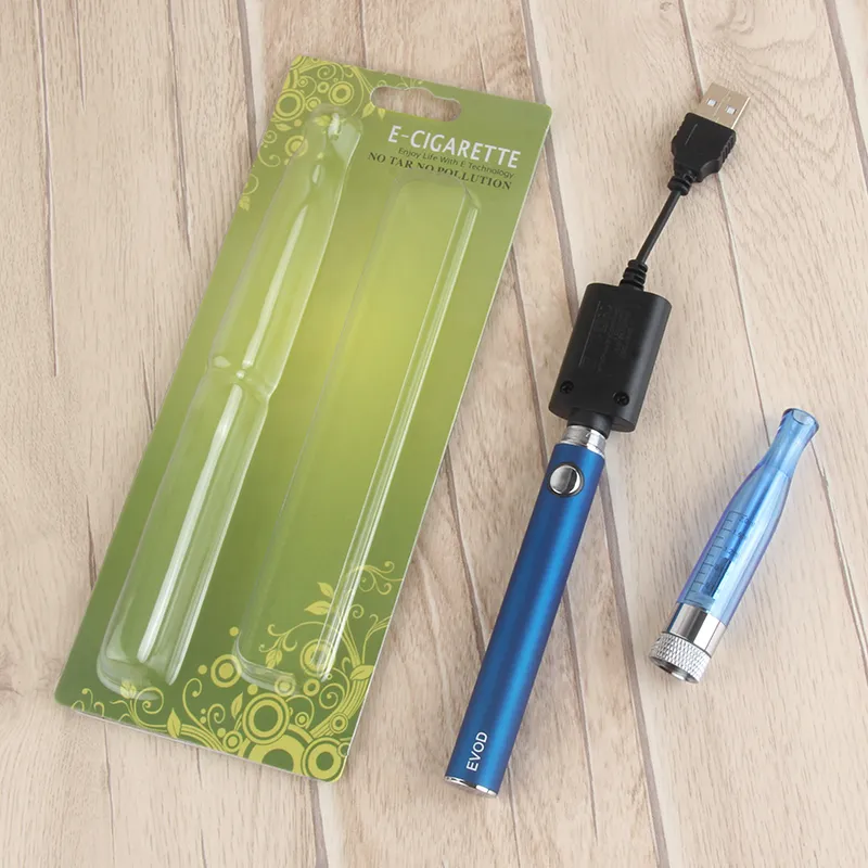 ego evod h2 atomizador cigarro eletrônico usb carregador vaporizador único blister pack pack com 650 900 1100 mah 510 thread vape bateria