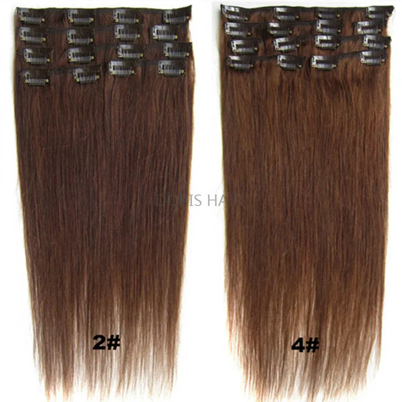 70g 100g 120g blonde schwarze braune seidige seidige gerader brasilianische indische remy clip in menschlichen Haarverlängerungen versandkostenfrei