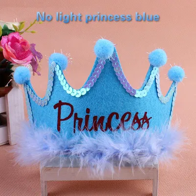 34g Hair ball colorful birthday hat cap Show performance props Festival princess king crown party Decorations wholesale