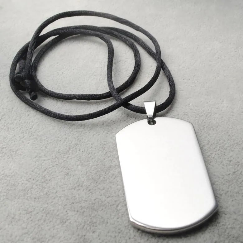 Wholesale Blank Engravable Stainless Steel Cat Dog Tag Military Shape Men Pendant for boys 