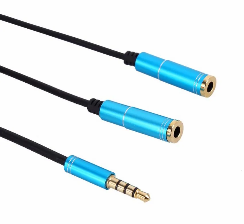 3,5mm auriculares micrófono pareja Cable de Audio calidad macho a 2 hembra Aux extensión divisor Cabo para micrófono auriculares teléfono PC Cable