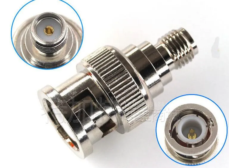 10 stks / partij SMA tot BNC-adapter SMA Vrouw naar BNC Mannelijke Rechte Connector Adapter Gratis Verzending