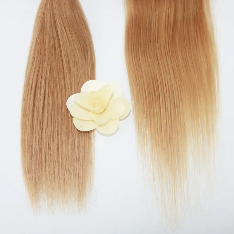 Tissage droit 7A cheveux vierges brésiliens 3 paquets avec partie de fermeture en dentelle longueur de taille mixte parfait pour 27 couleurs de trame de cheveux 3773593