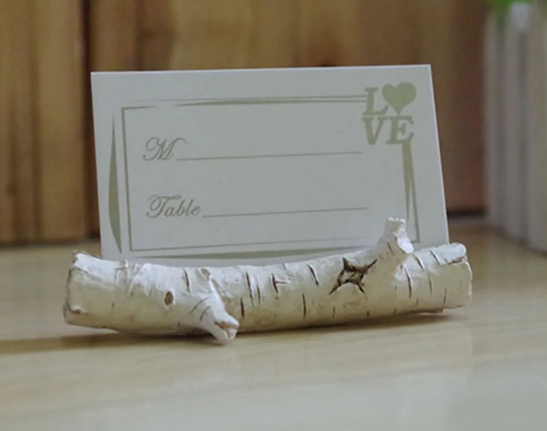 20 pièces résine bois branche nom numéro Menu Table Place porte-carte Clip mariage bébé douche fête réception faveur