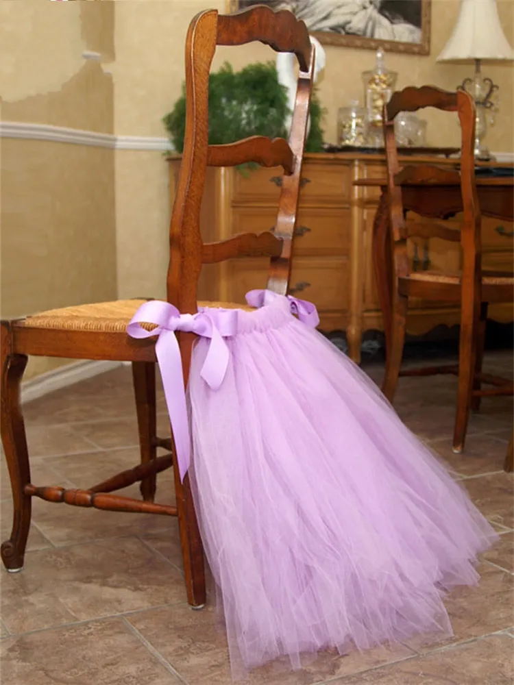 45 cm * 35 cm Copertura Della Sedia di Nozze 2017 Tutu di Tulle Festa di Compleanno Copertura Della Sedia Baby Shower Quinceanera Vacanza Tutu Gonna Sedia