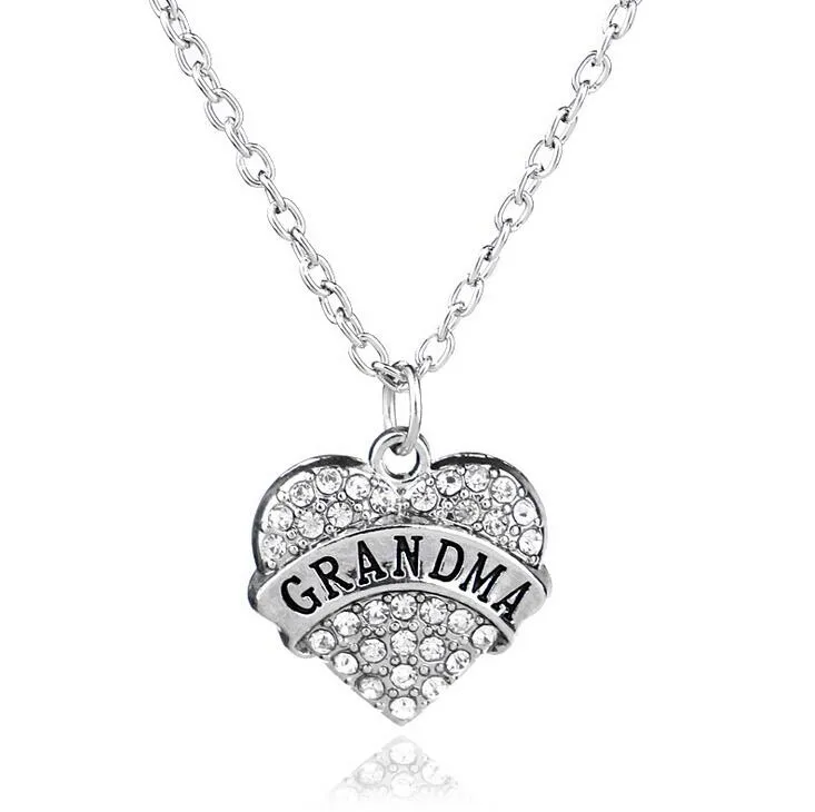 Goed A ++ Hart Diamond Family Leden Moeder en dochter familie ketting WFN001 met ketting Mix Bestel 20 stuks veel