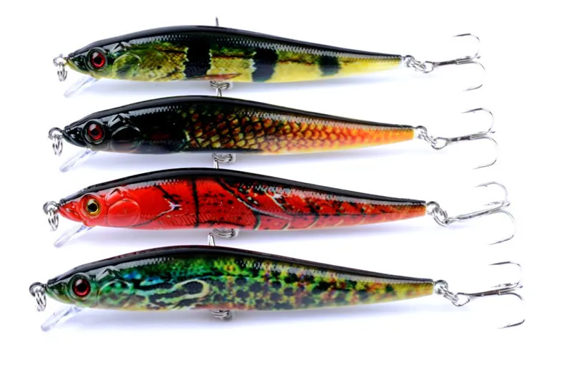 Yeni Kamuflaj ABS Plastik Yapay Minnow Balıkçılık Lures 10 cm 10g 4 Renkler PS Kaplama Kalem Krank Yem