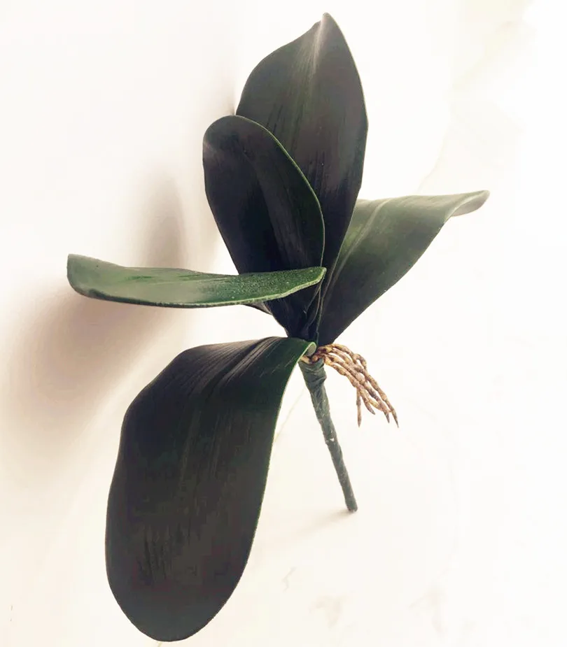 Orchideenblatt-Bündel, Phalaenopsis-Blatt, 28 cm Länge, künstlicher Schmetterling, Orchideenblätter, grüne Pflanze, Hochzeit, Weihnachten, Heimdekoration