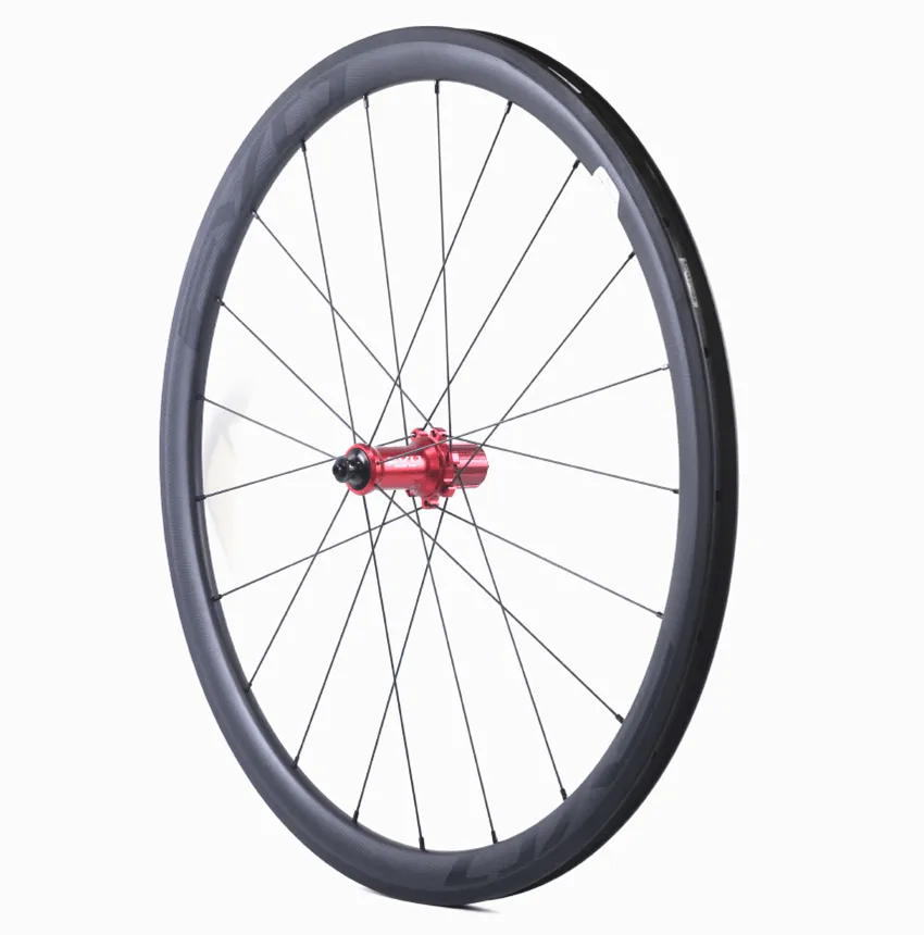 700C 38mm diepte 25mm breedte carbon wielen racefiets Buisvormige carbon wielset met EVO straight pull hub U-vorm rim340u