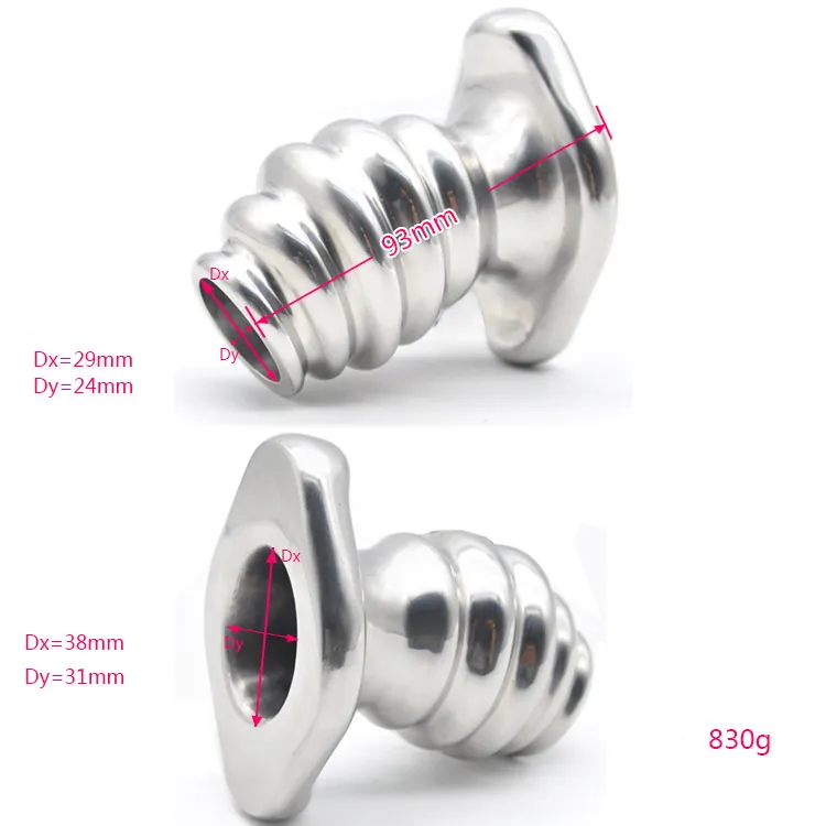 Oco de metal Plug Anal ânus Peep SM brinquedos eróticos para Bundas Homens Mulher Prostate Massage plug Enema Anal Beads Sex Toys For Gay Anal Expansão