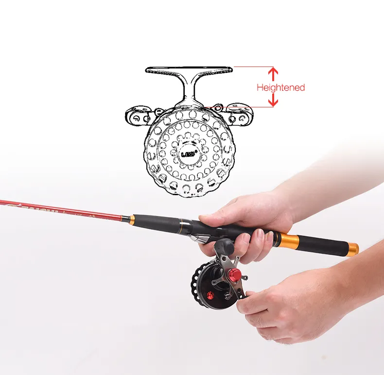 Pesca Fishing Reels 4 + 1BB 2.6: 1 65mm DWS60 Linkerhand en rechterwisseling Fly Fishing Wheels Reel met hoge voet