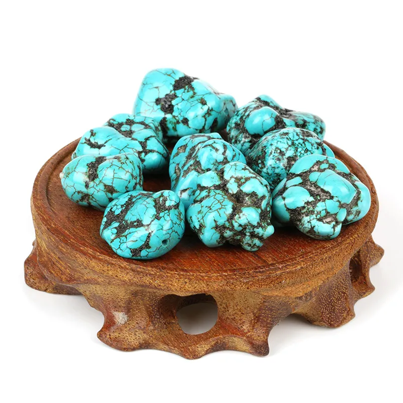 20-25mm perles de gravier en pierre naturelle irrégulière perles turquoise pour collier Bracelet artisanat faisant des résultats forme Howlite Lo3103
