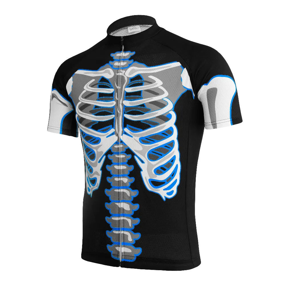2024 Skeleton Short Sleeve Cycling Jersey Men Bone Pattern Bicycle