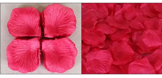 Toppkvalitet Silk Rose Flower Petals Leaves Wedding Decorations Party Festival Table Confetti Decor 8 Färger