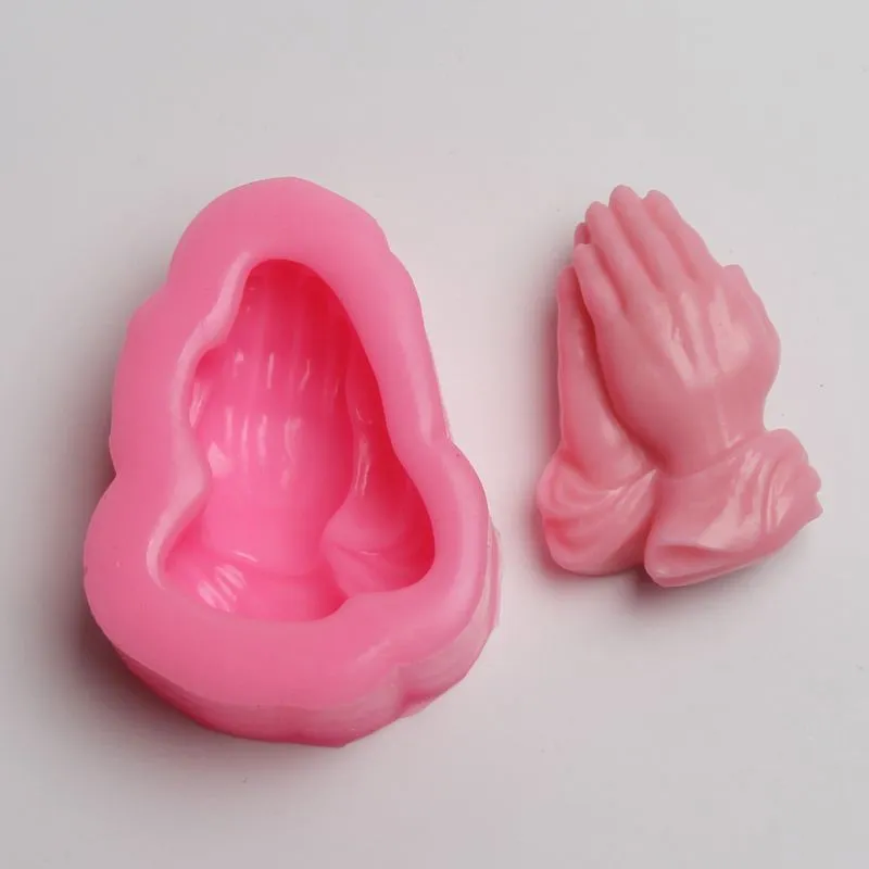 BB021 Prayer Hand Finger Silicone Molds For Soap Candle Making Resin Clay Crafts Molds245S