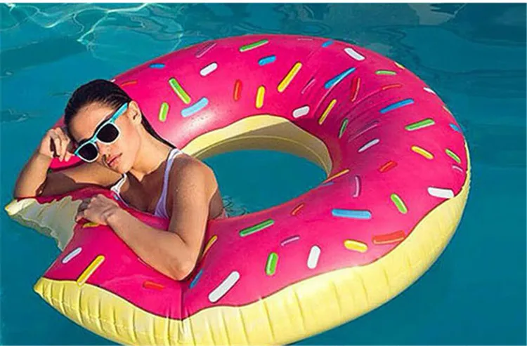 Suelo flotante inflable de verano, flotador de agua inflable, balsa, colchón de aire, piscina, playa, Donuts, cisne