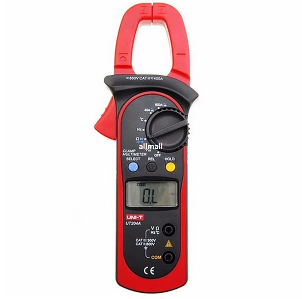 Freeshipping Digital Clamp Meter Spänning AC DC Temperaturkondensator 600A Aktuell diod Autoområde Multimeter