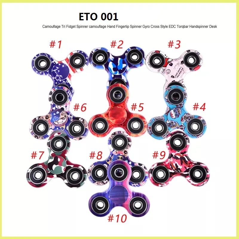 EDC Fidget Spinner Toy Finger Spinner Toy Hand Tri Spinner Handspinner EDC leksak för dekompression ångest leksaker med detaljerad låda