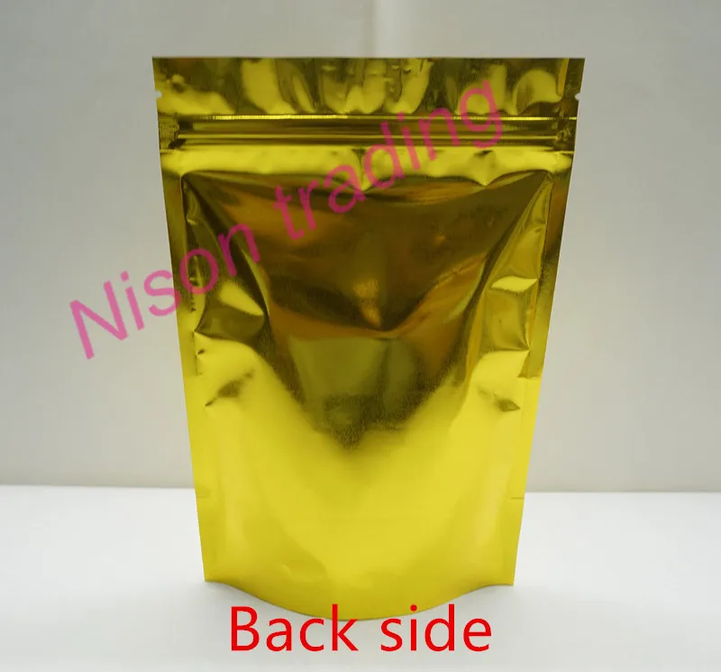 22*30cm, /pack X Gold Stand up aluminum foil ziplock bag with clear window-mylar plating milk powder/Lollipops packing poly sack