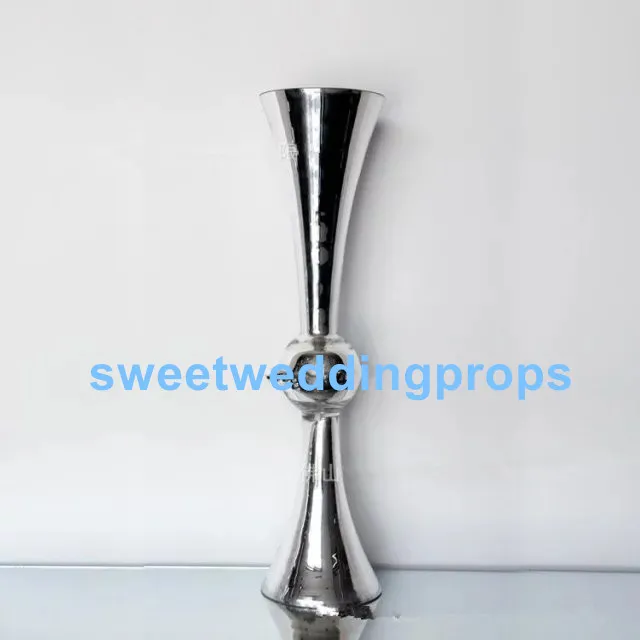 sliver or gold iron reversible trumpet mental white or blak iron vase manufacturer