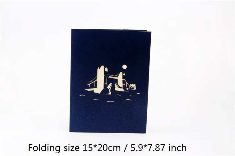 greeting cards pop up cards hollow laser cutting 3D London cards handmade birthday party decorations party favors