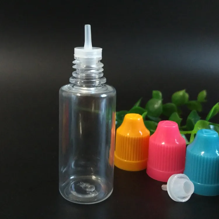 Großhandel 1900 Stück 20 ml PET-Flasche E-Flüssigkeits-Tropfflaschen mit kindersicherer Kappe und Nadelspitzenflasche