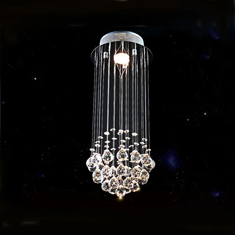 Modern K9 Crystal Chandelier Chain Chandelier Lighting Spiral Drop Crystal Lighting Chandeliers Trappljus för trappa