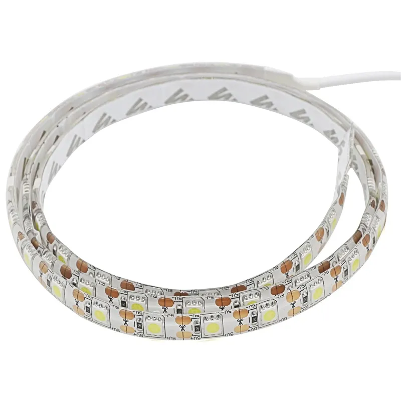 USB 5V LED Strip 5050 TV Background Lighting 60LEDs/m Warm White / White USB Cable with Switch Strip set