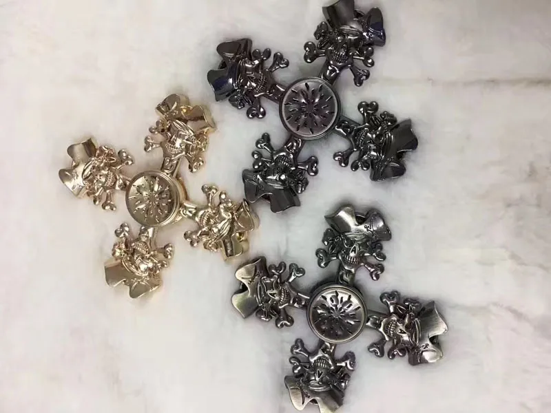 New Arrival Classic Pirate Fidget Spinner Steel Bearing Retro Hand Spinners Bayblade Decompression Finger Toys Rotation Metal Spinning Top