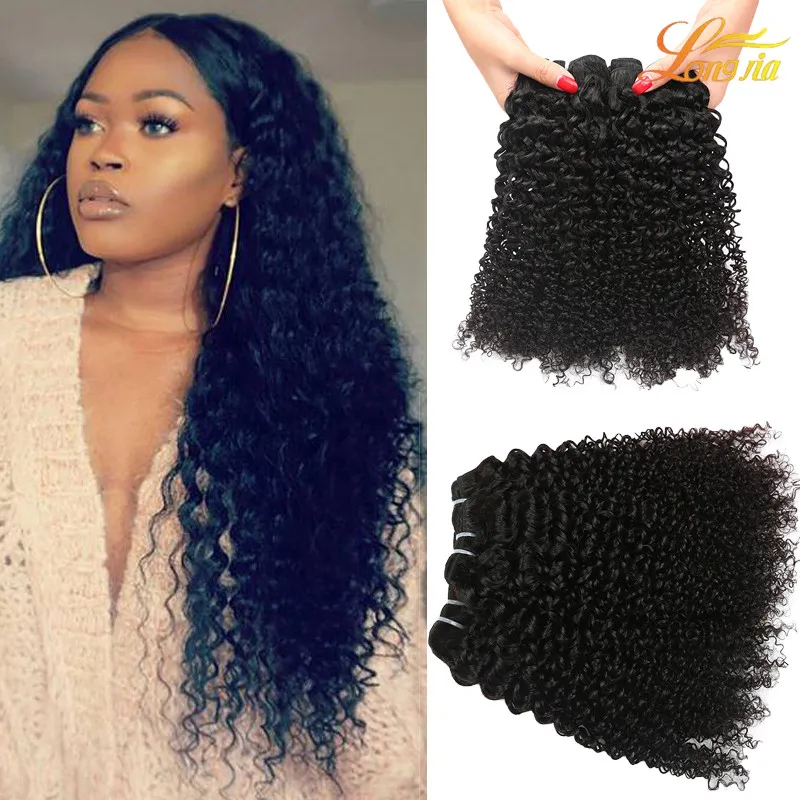 Vente en gros pas chère Kinky Burly Wave Bundles Brésilien Human Hair Extensions 4 Bundles avec Couleur Nature Color Colory Cable Bleaauche capable de livraison gratuite