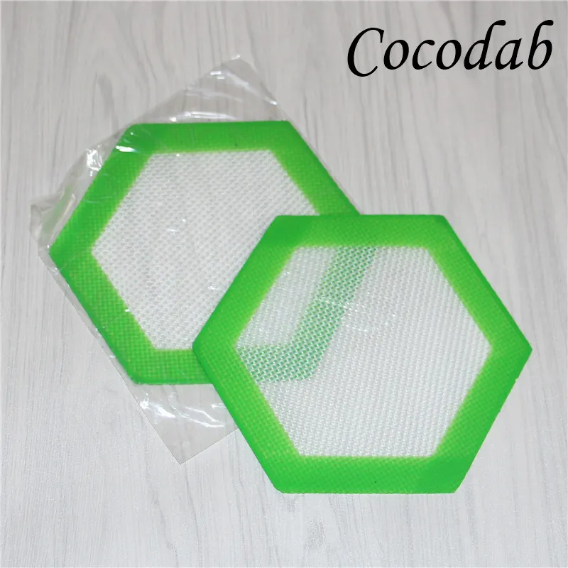 Petit tapis hexagonal tapis de cuisson en silicone de qualité alimentaire feuilles de dabber outil de dab pour les récipients à huile tapis de cuisine en silicone DHL