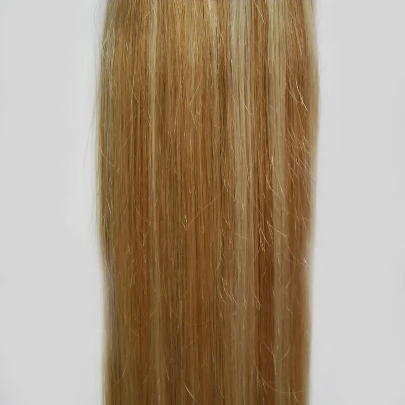 Extensions de cheveux Remy à trame cutanée lisse naturelle Double tirage, 40 pièces, P27/613, bande de trame cutanée couleur Piano, 100g