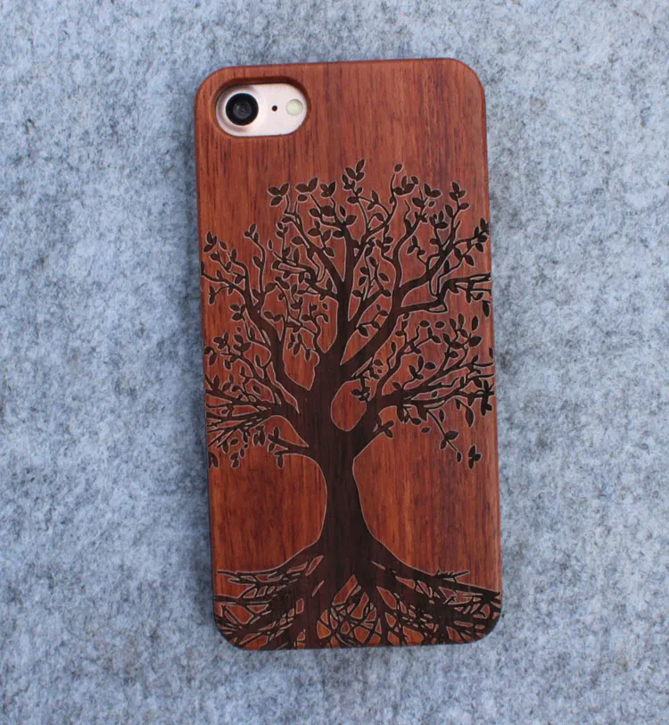 Custom Wood Phone Cases Houten Case voor iPhone 5 6 6 S Plus 7 Cover Houten Case voor Samsung Galaxy S5 S6 S7 EDGE